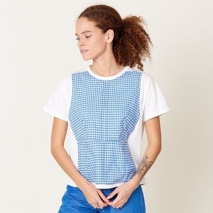 Caron Callahan Regina Tee, Blue Gingham